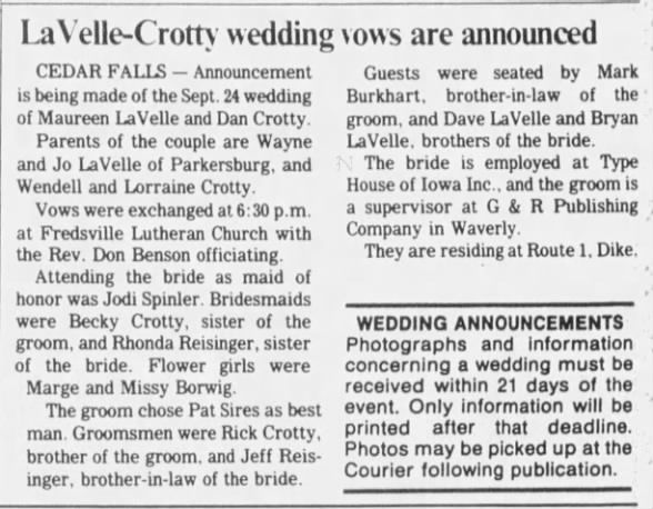 Clipping from The Courier